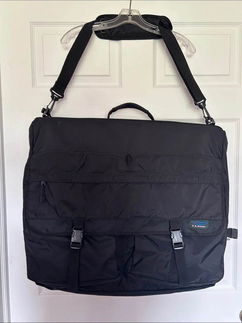 L.L. Bean Black bifold Travel Garment Bag with Shoulder Strap